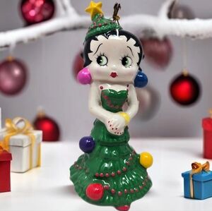 Betty Boop Ceramic Hanging Ornament Betty In Christmas Tree Gown TM Hearst 2001